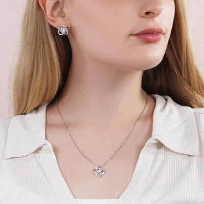 Happy First Mother's Day Love Knot Necklace & Earring Set
