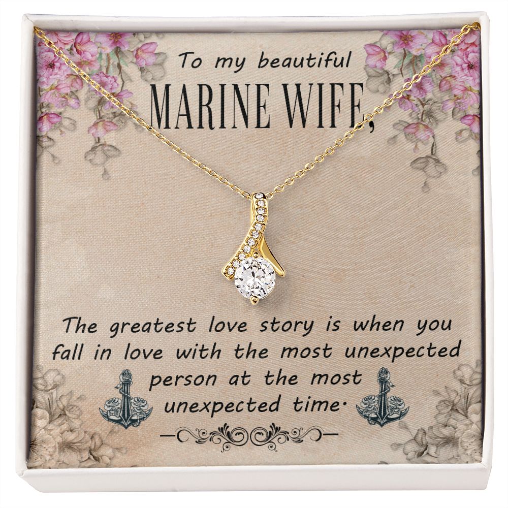 To My Beautiful Marine Wife - Alluring Beauty Necklace