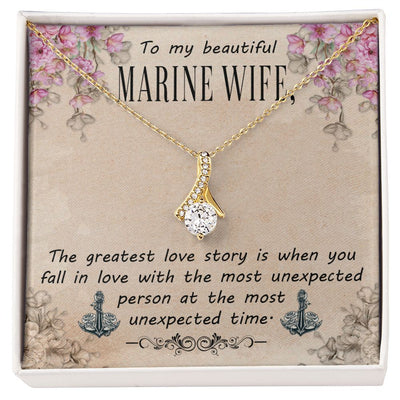 To My Beautiful Marine Wife - Alluring Beauty Necklace