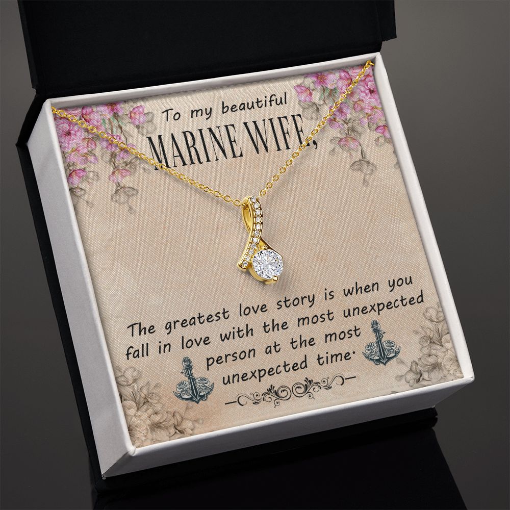 To My Beautiful Marine Wife - Alluring Beauty Necklace