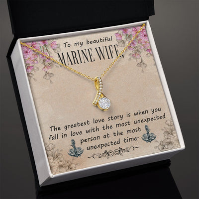 To My Beautiful Marine Wife - Alluring Beauty Necklace