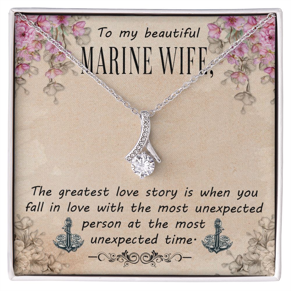 To My Beautiful Marine Wife - Alluring Beauty Necklace