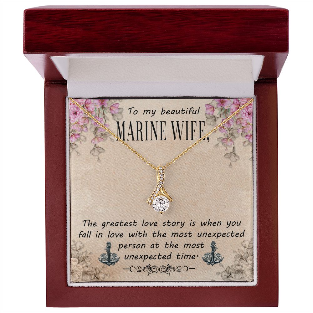 To My Beautiful Marine Wife - Alluring Beauty Necklace