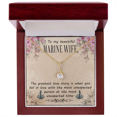To My Beautiful Marine Wife - Alluring Beauty Necklace