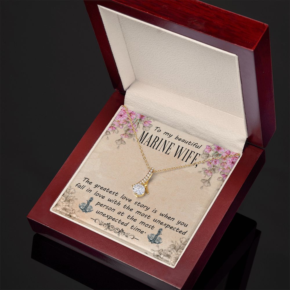 To My Beautiful Marine Wife - Alluring Beauty Necklace