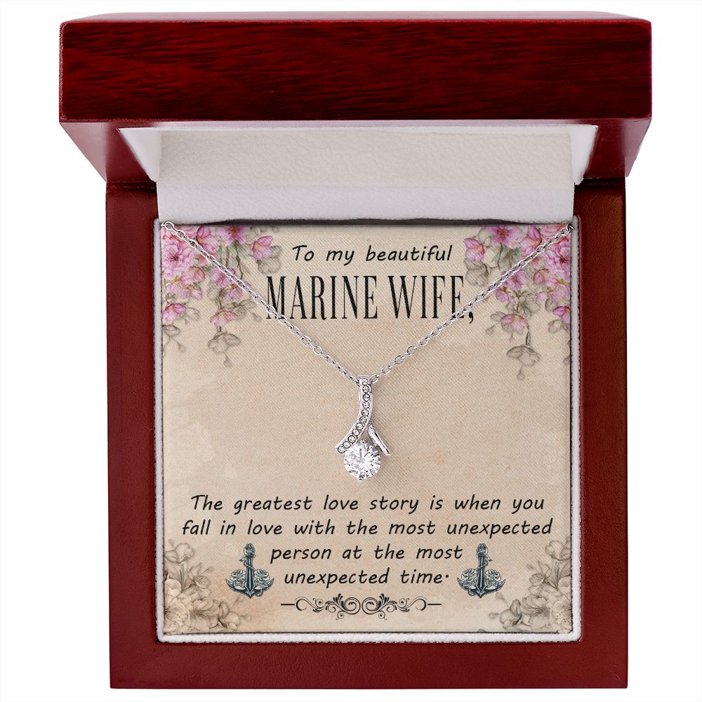 To My Beautiful Marine Wife - Alluring Beauty Necklace
